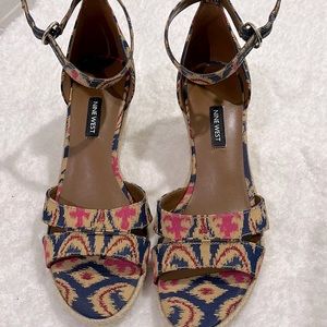 Nine West multi colored sandals